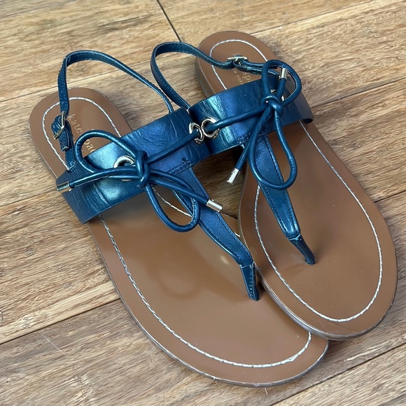 KATE SPADE Women’s Leather Navy Sandals size 10 - Picture 1 of 5